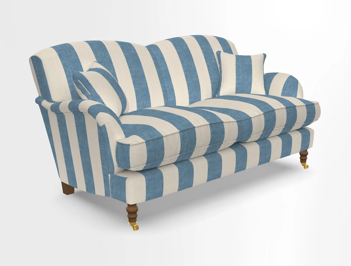 Kentwell 3 Seater 2 Hump Sofa in RHS Botanicals Henry Moon Lions Tail Teal
