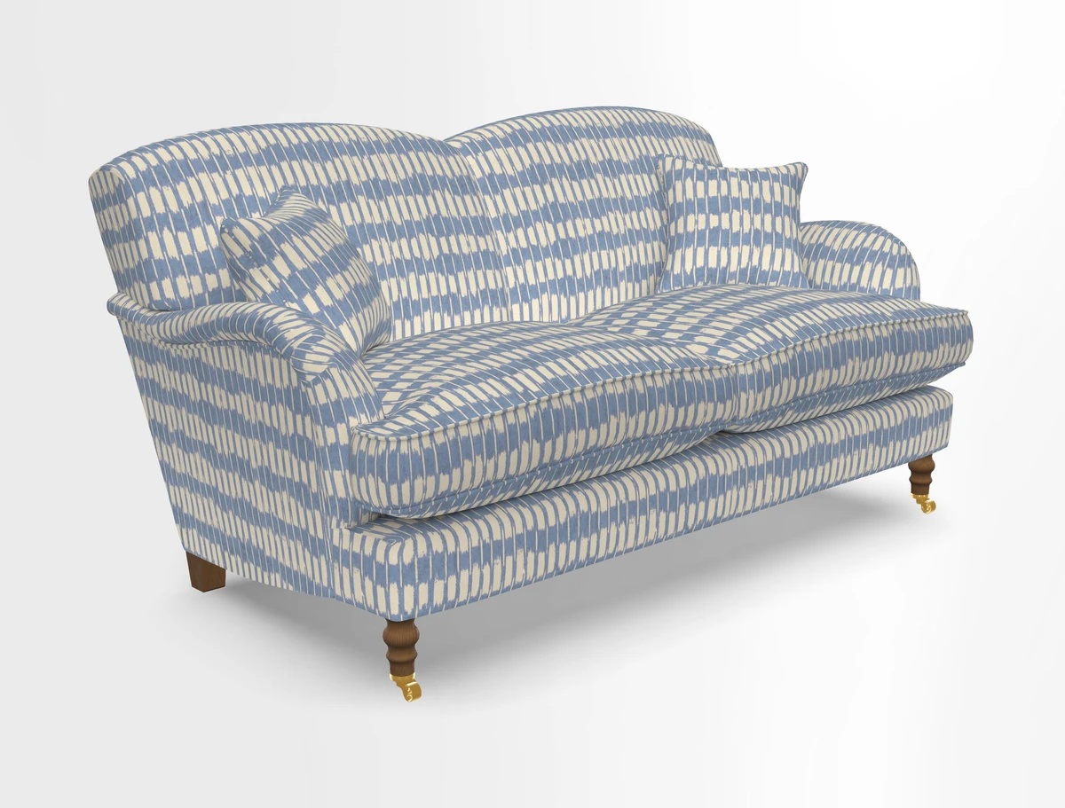 Kentwell 3 Seater 2 Hump Sofa in RHS Botanicals Henry Moon Lions Tail Teal