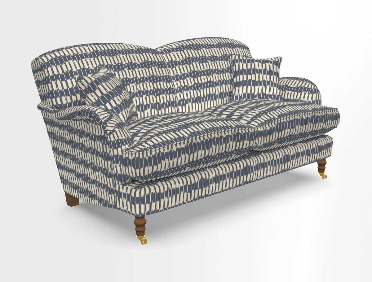 Kentwell 3 Seater 2 Hump Sofa in RHS Botanicals Henry Moon Lions Tail Teal