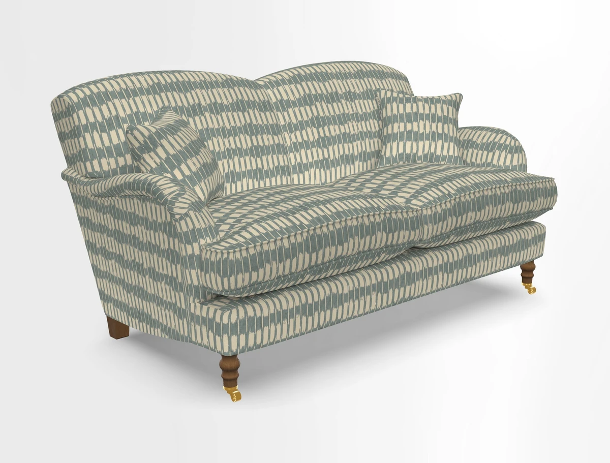 Kentwell 3 Seater 2 Hump Sofa in RHS Botanicals Henry Moon Lions Tail Teal