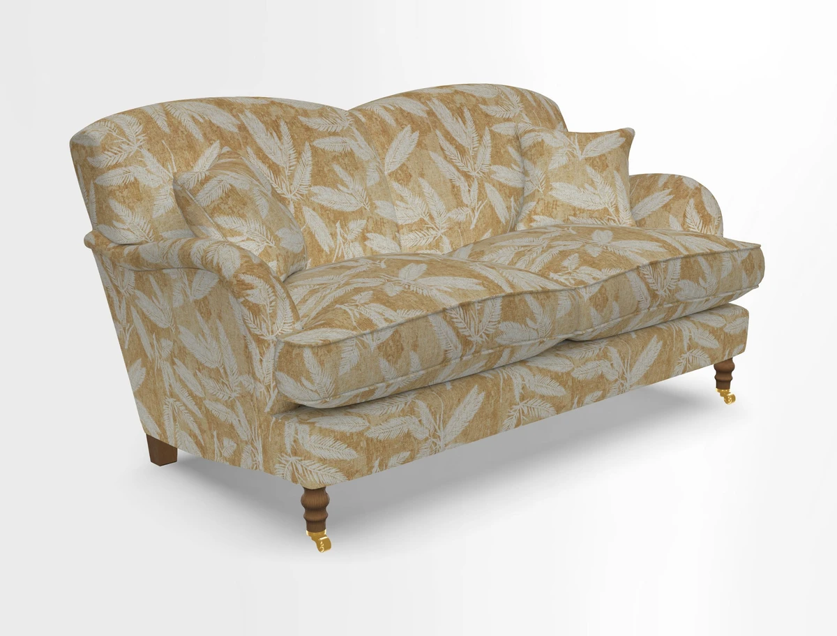 Kentwell 3 Seater 2 Hump Sofa in RHS Botanicals Henry Moon Lions Tail Teal
