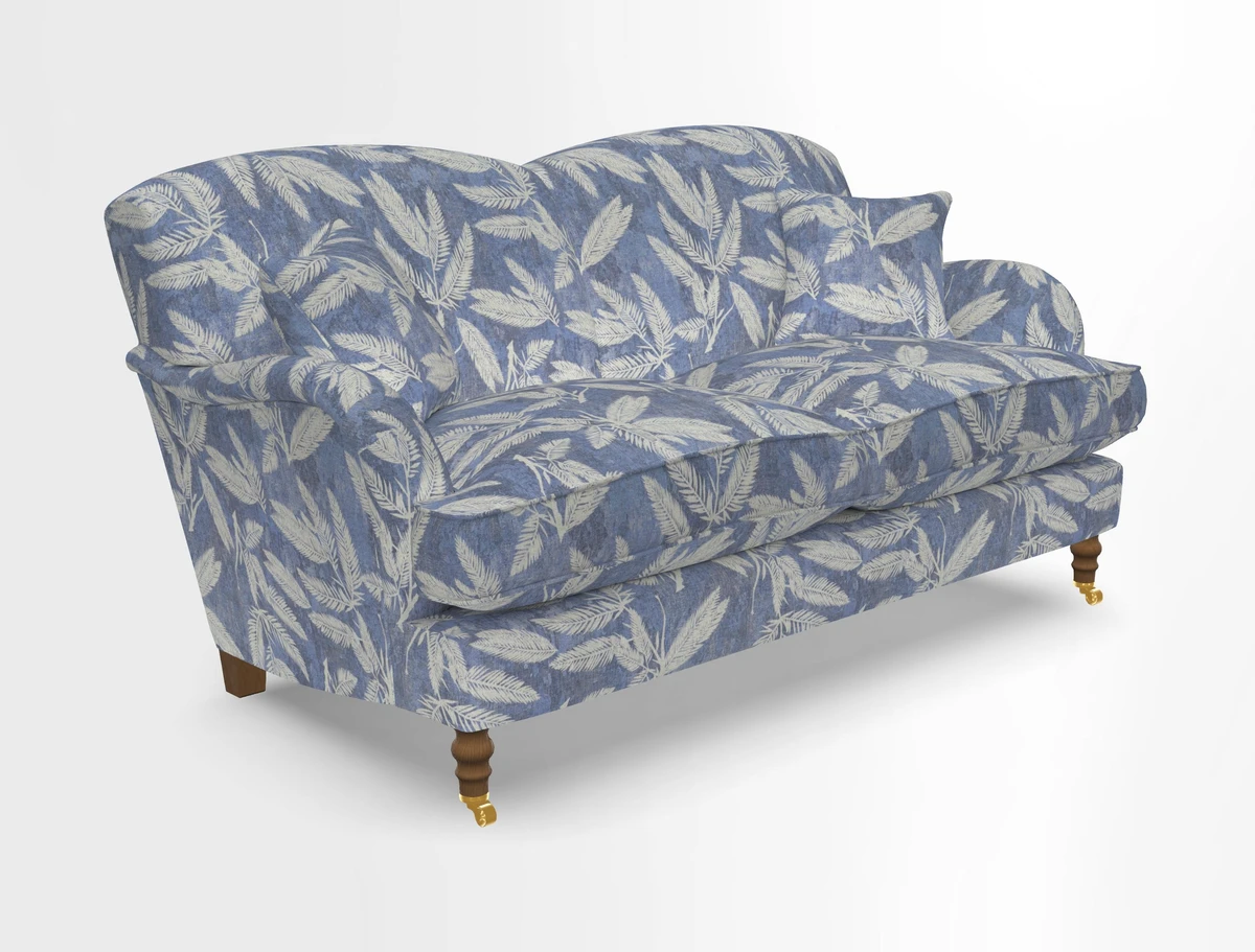 Kentwell 3 Seater 2 Hump Sofa in RHS Botanicals Henry Moon Lions Tail Teal