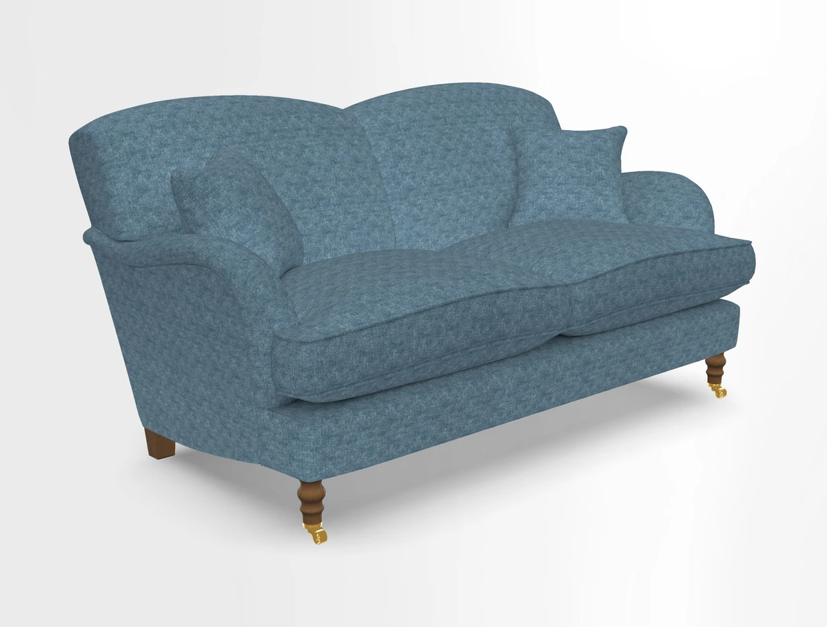 Kentwell 3 Seater 2 Hump Sofa in RHS Botanicals Henry Moon Lions Tail Teal