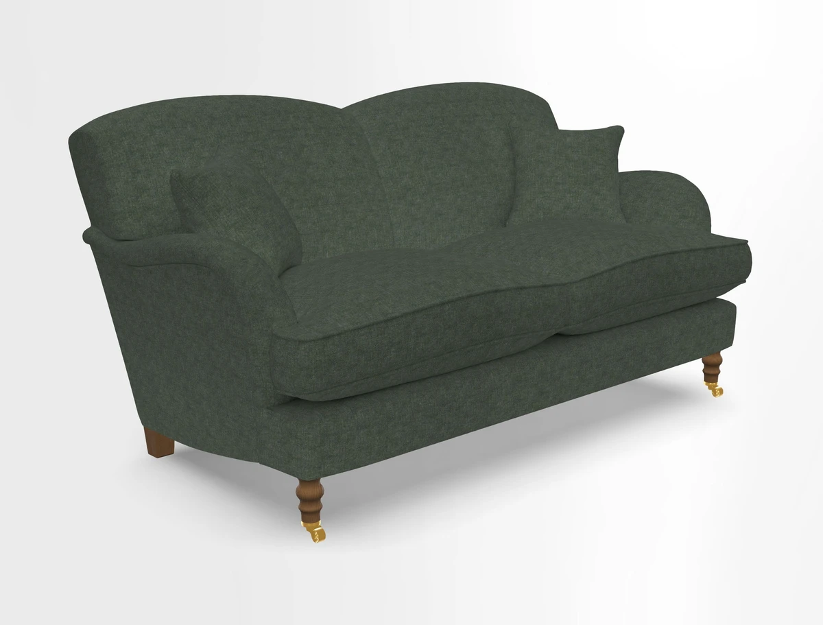 Kentwell 3 Seater 2 Hump Sofa in RHS Botanicals Henry Moon Lions Tail Teal