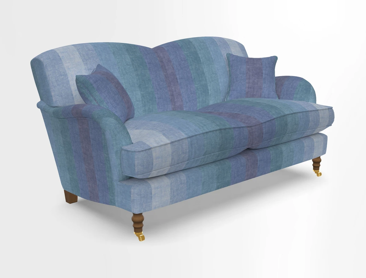 Kentwell 3 Seater 2 Hump Sofa in RHS Botanicals Henry Moon Lions Tail Teal