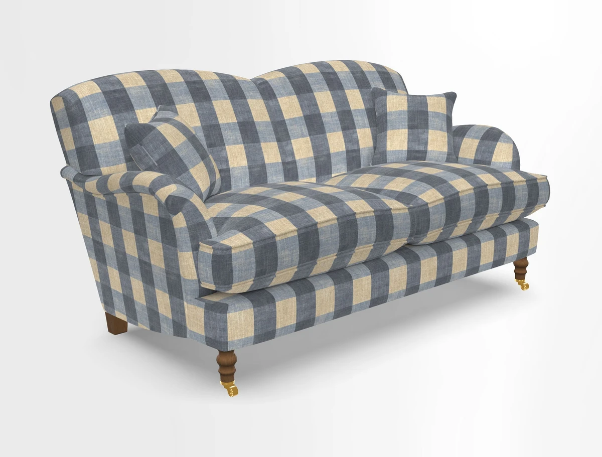 Kentwell 3 Seater 2 Hump Sofa in RHS Botanicals Henry Moon Lions Tail Teal