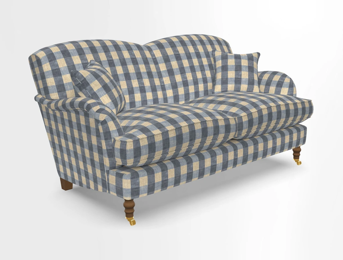 Kentwell 3 Seater 2 Hump Sofa in RHS Botanicals Henry Moon Lions Tail Teal