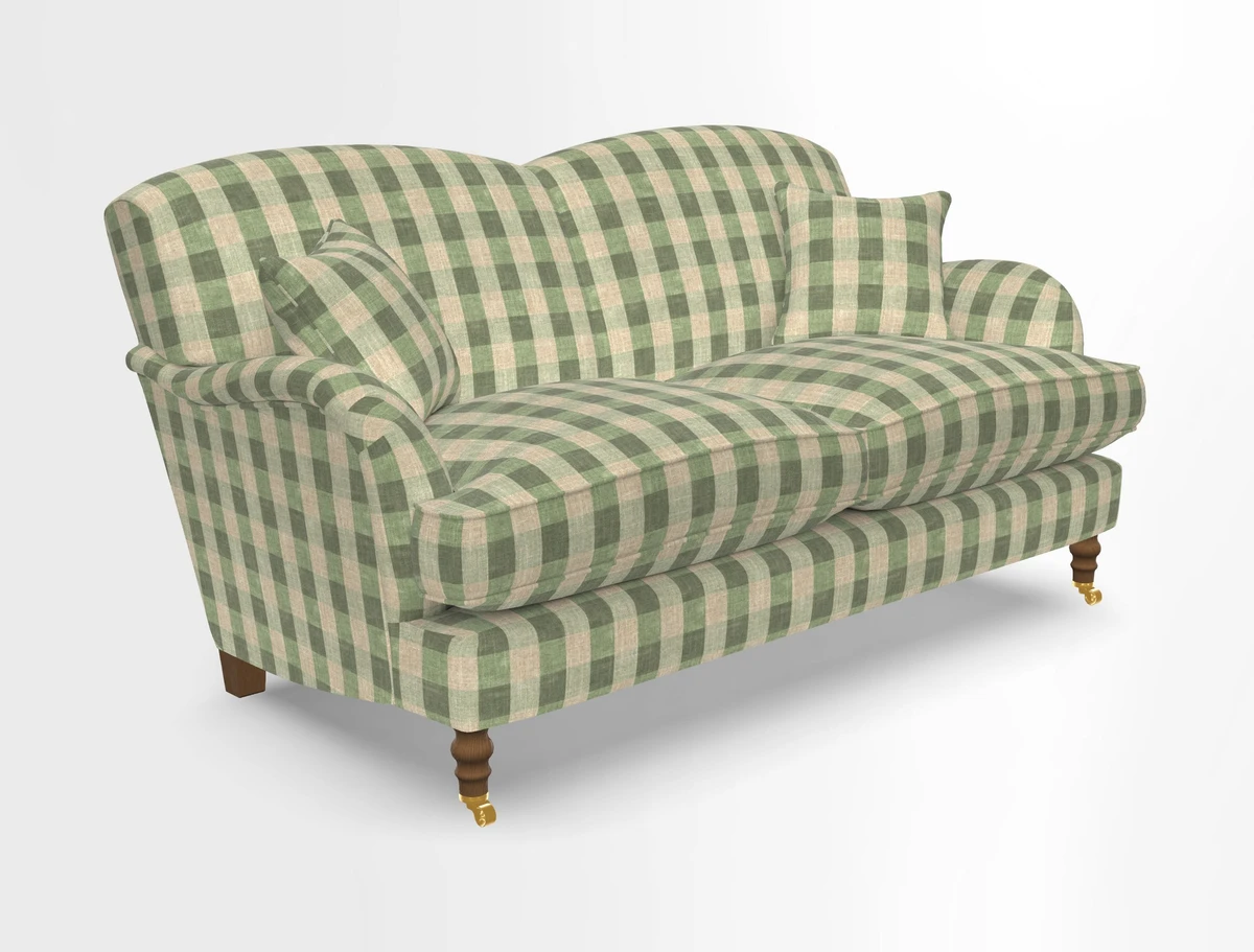Kentwell 3 Seater 2 Hump Sofa in RHS Botanicals Henry Moon Lions Tail Teal