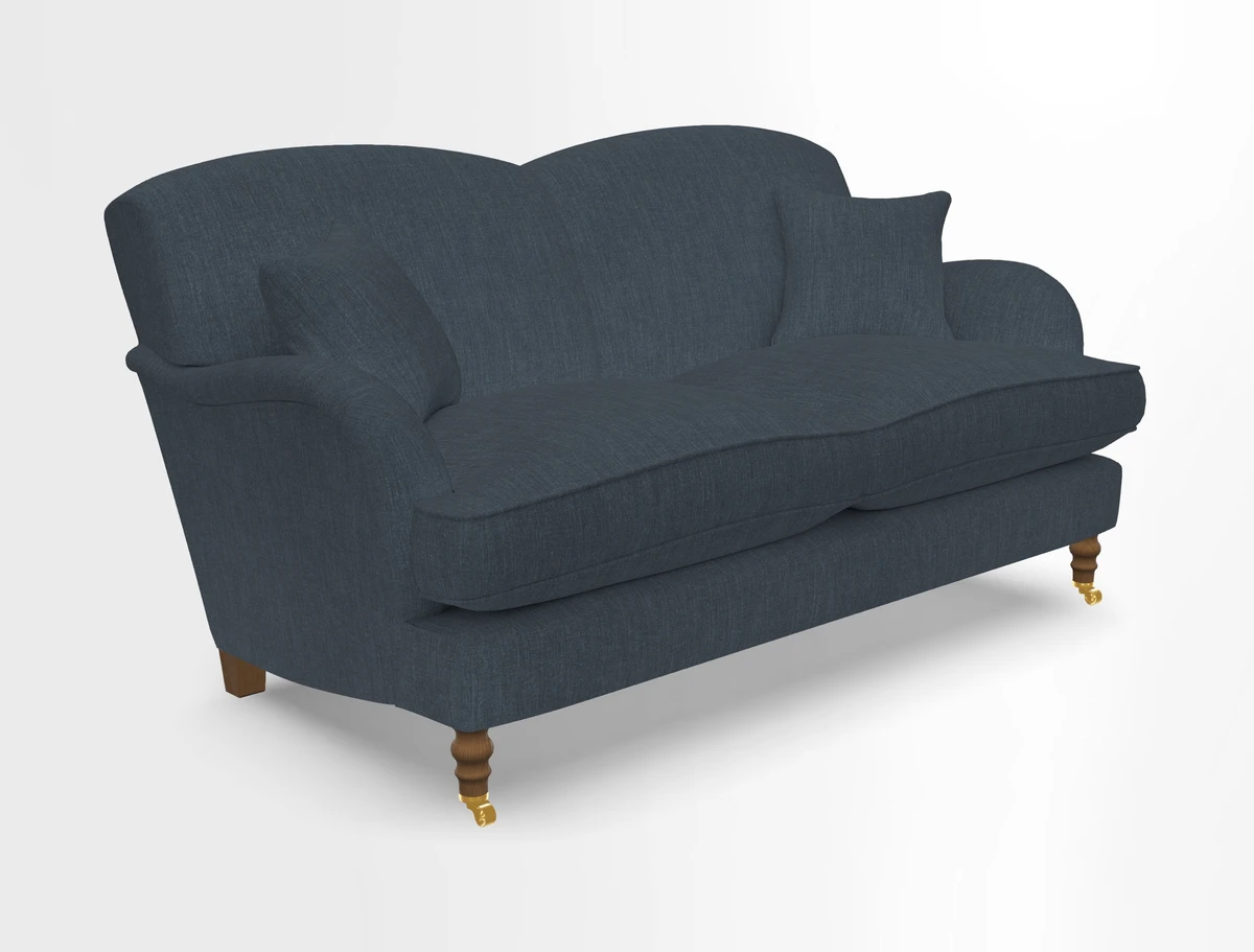 Kentwell 3 Seater 2 Hump Sofa in RHS Botanicals Henry Moon Lions Tail Teal