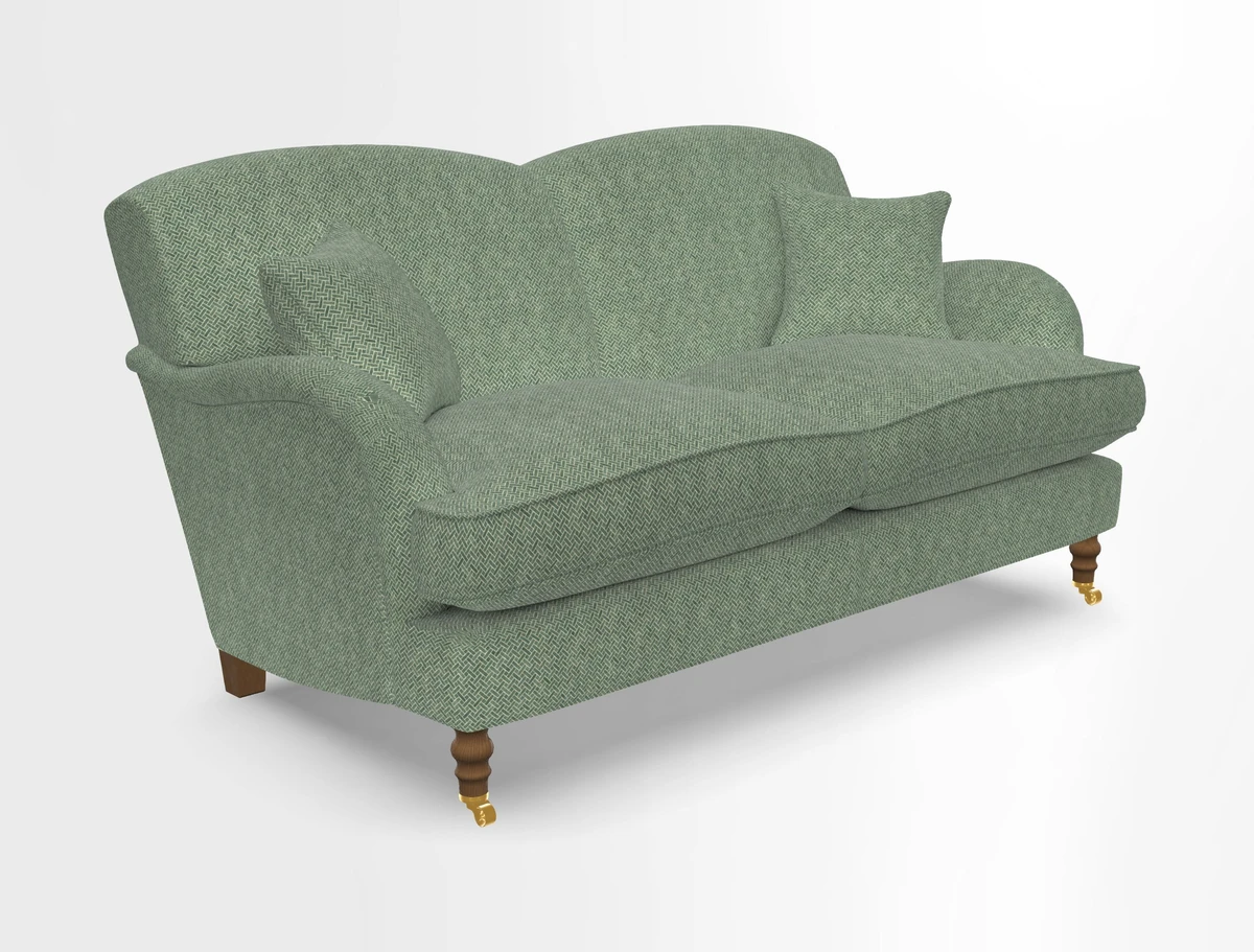 Kentwell 3 Seater 2 Hump Sofa in RHS Botanicals Henry Moon Lions Tail Teal