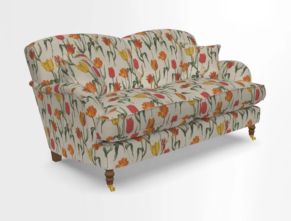 Kentwell 3 Seater 2 Hump Sofa in RHS Botanicals Henry Moon Lions Tail Teal