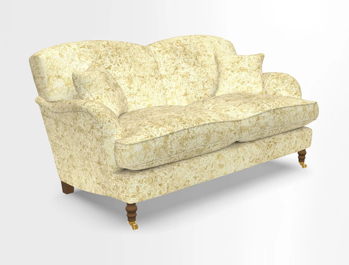Kentwell 3 Seater 2 Hump Sofa in RHS Botanicals Henry Moon Lions Tail Teal