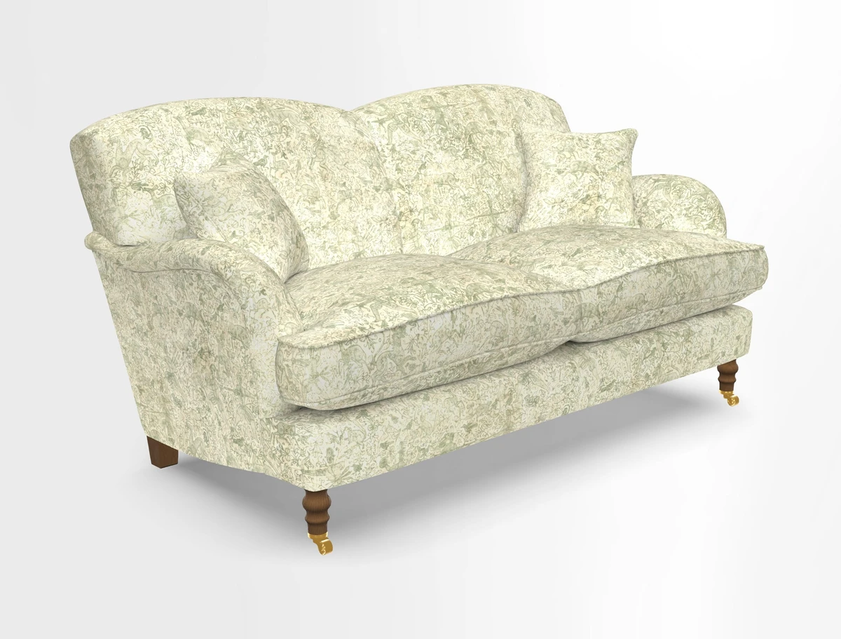 Kentwell 3 Seater 2 Hump Sofa in RHS Botanicals Henry Moon Lions Tail Teal