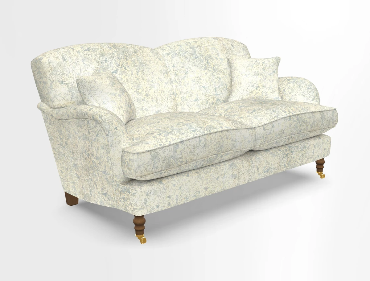 Kentwell 3 Seater 2 Hump Sofa in RHS Botanicals Henry Moon Lions Tail Teal