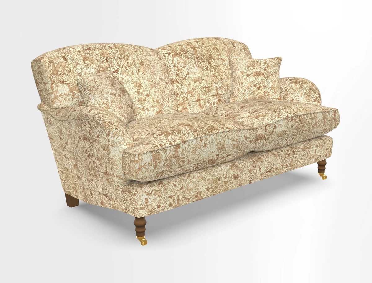 Kentwell 3 Seater 2 Hump Sofa in RHS Botanicals Henry Moon Lions Tail Teal