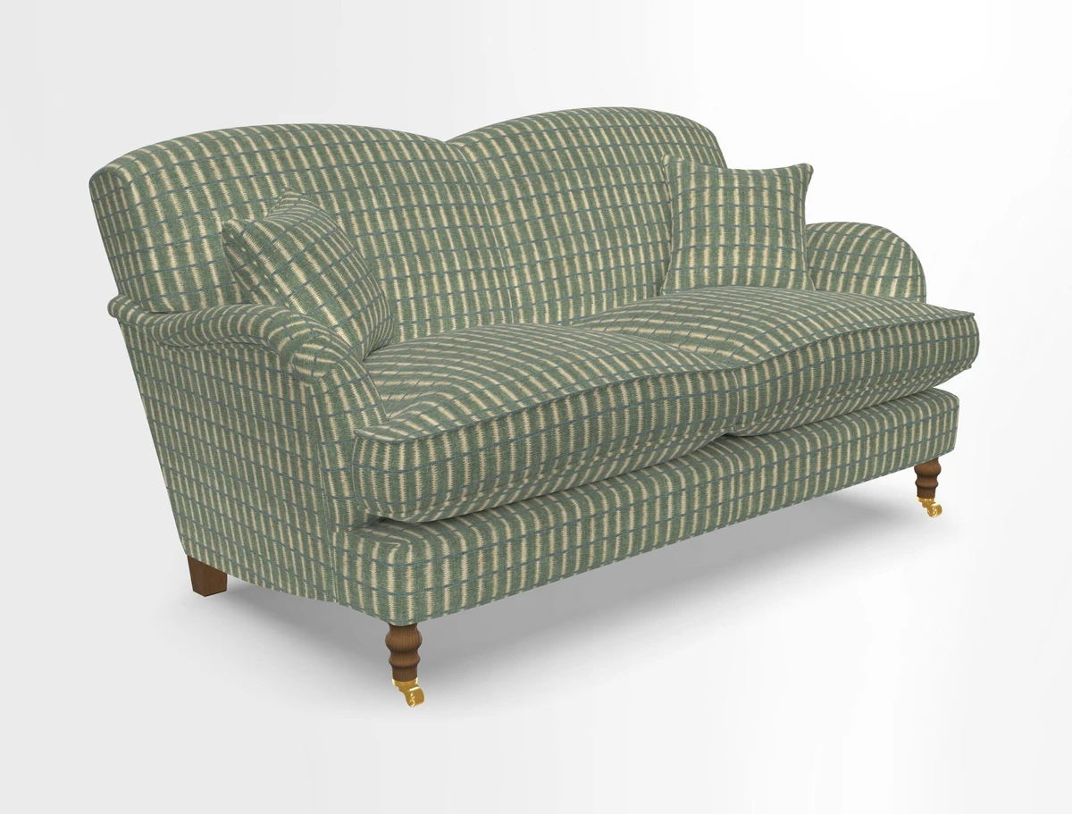 Kentwell 3 Seater 2 Hump Sofa in RHS Botanicals Henry Moon Lions Tail Teal