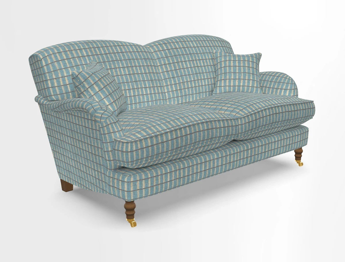 Kentwell 3 Seater 2 Hump Sofa in RHS Botanicals Henry Moon Lions Tail Teal