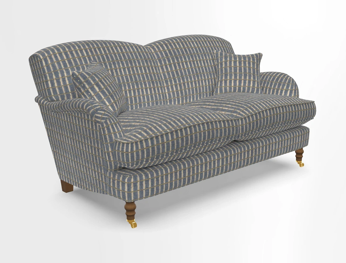 Kentwell 3 Seater 2 Hump Sofa in RHS Botanicals Henry Moon Lions Tail Teal