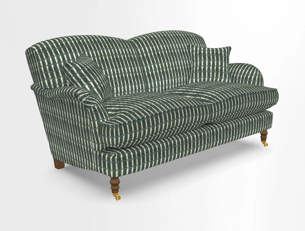 Kentwell 3 Seater 2 Hump Sofa in RHS Botanicals Henry Moon Lions Tail Teal