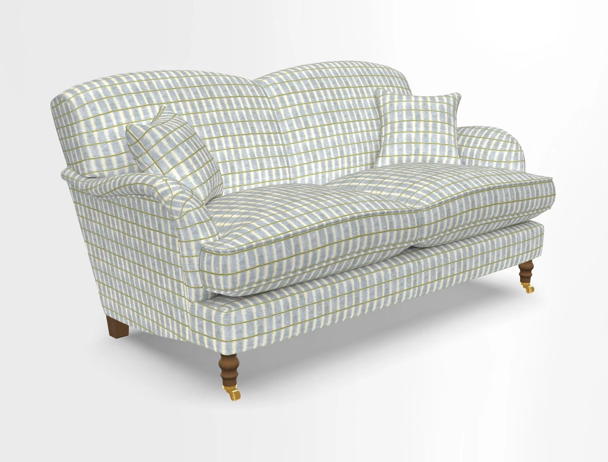 Kentwell 3 Seater 2 Hump Sofa in RHS Botanicals Henry Moon Lions Tail Teal