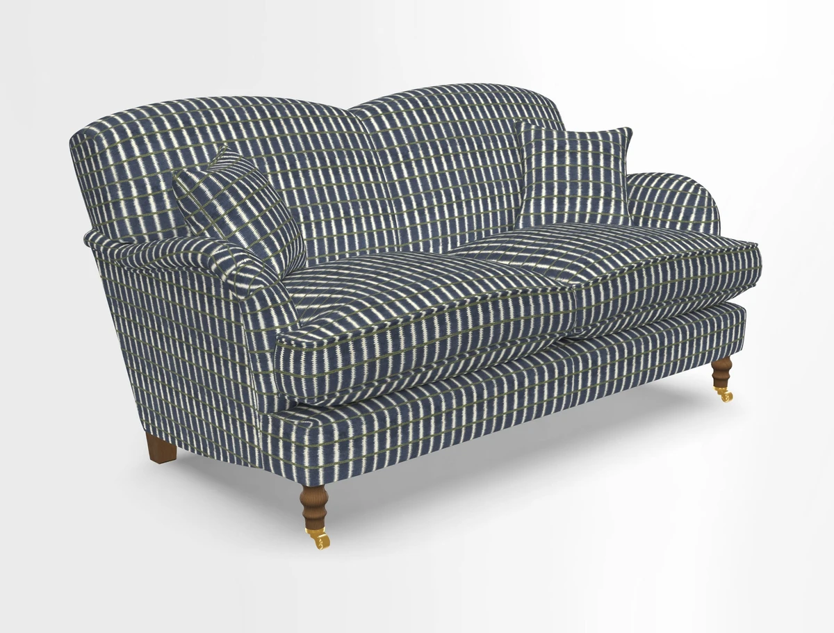 Kentwell 3 Seater 2 Hump Sofa in RHS Botanicals Henry Moon Lions Tail Teal