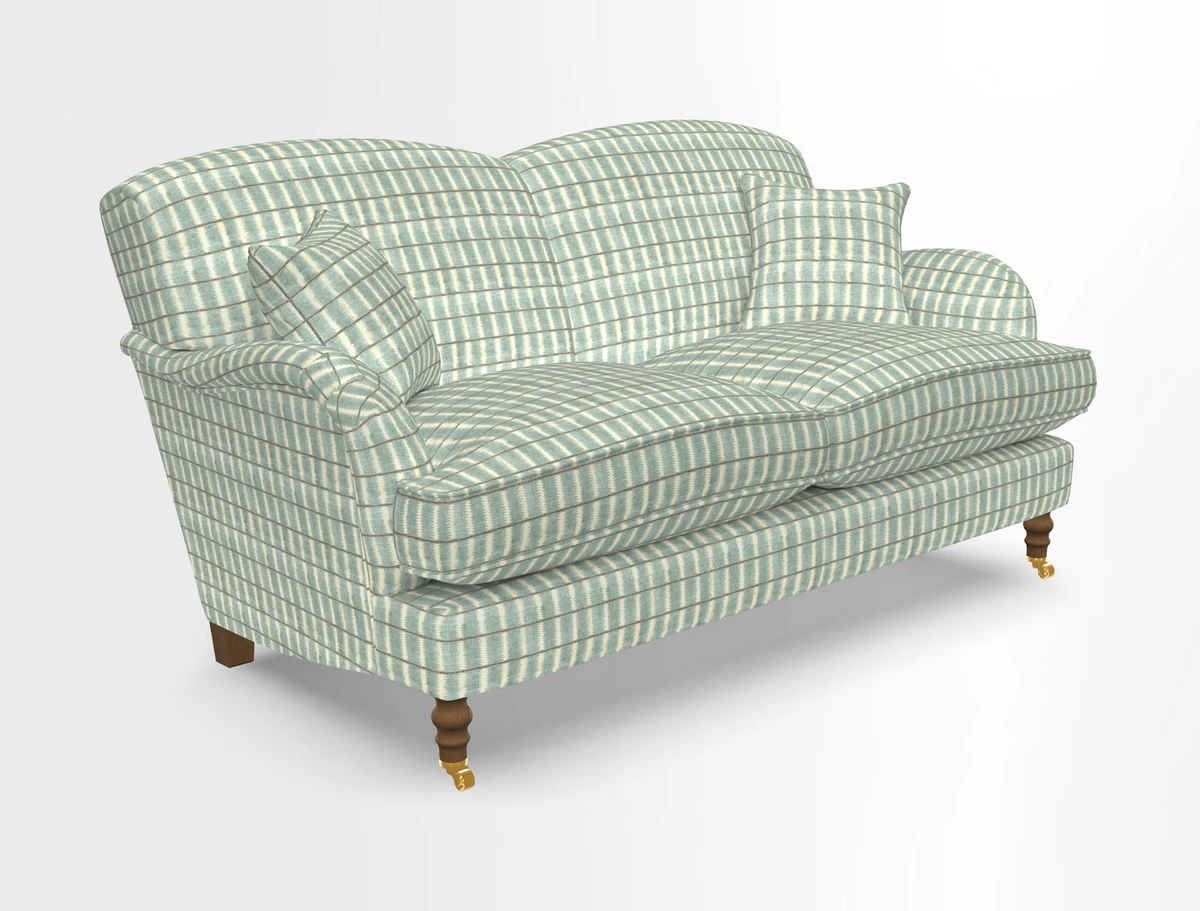 Kentwell 3 Seater 2 Hump Sofa in RHS Botanicals Henry Moon Lions Tail Teal