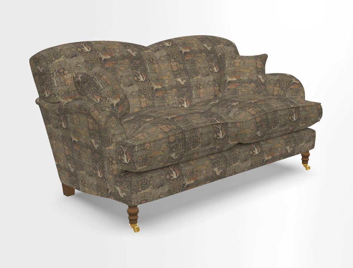 Kentwell 3 Seater 2 Hump Sofa in RHS Botanicals Henry Moon Lions Tail Teal