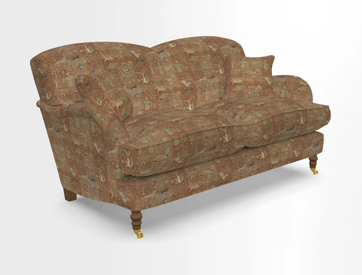 Kentwell 3 Seater 2 Hump Sofa in RHS Botanicals Henry Moon Lions Tail Teal