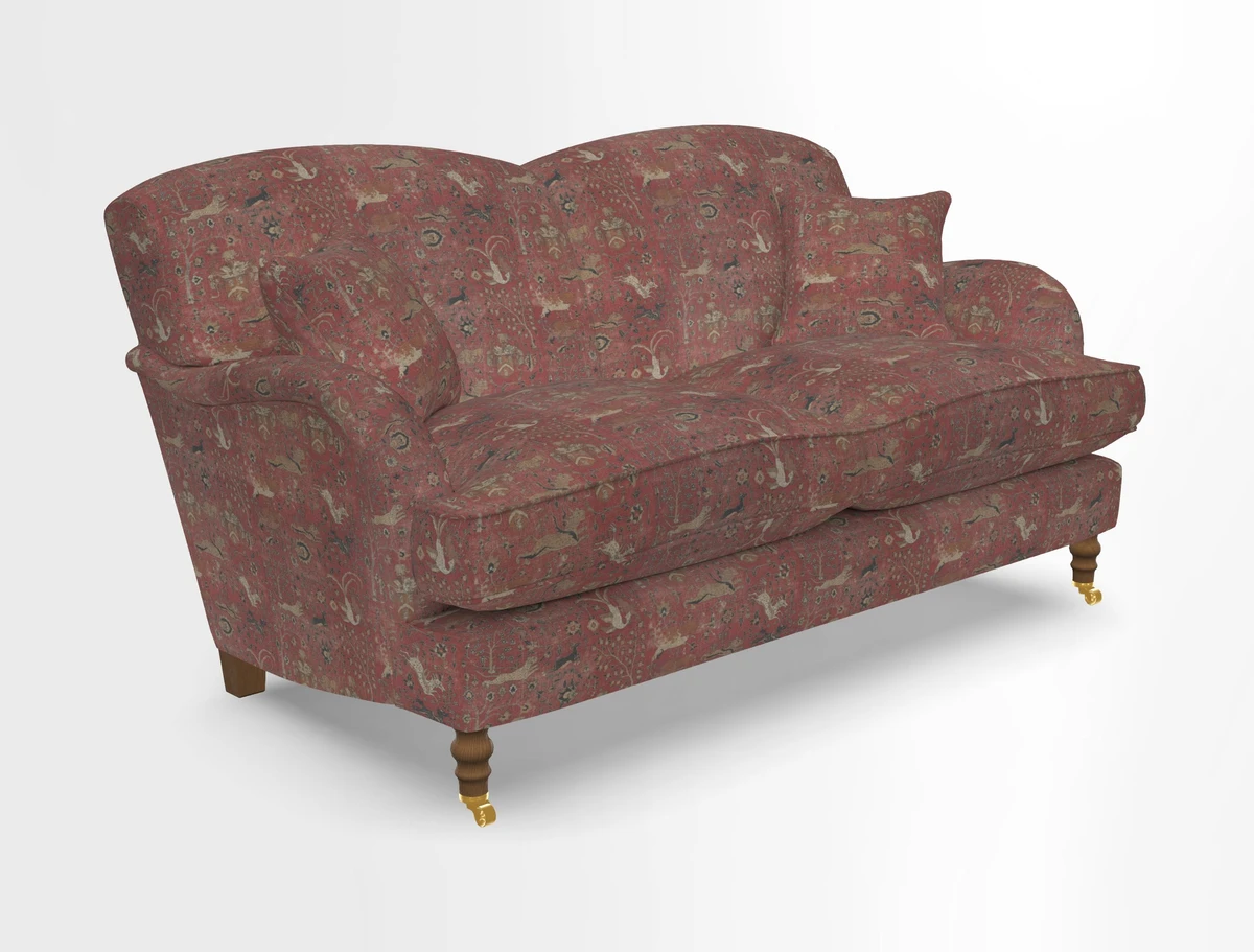 Kentwell 3 Seater 2 Hump Sofa in RHS Botanicals Henry Moon Lions Tail Teal