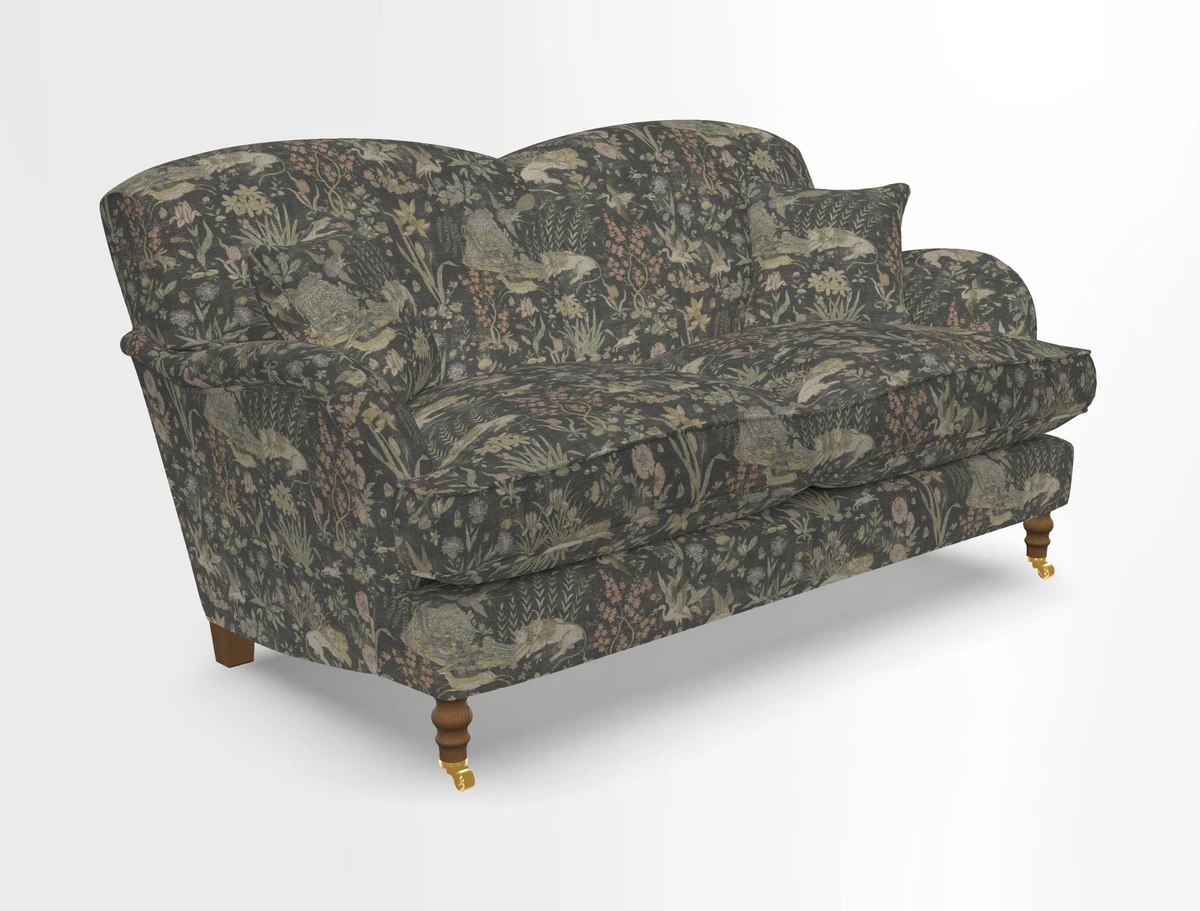 Kentwell 3 Seater 2 Hump Sofa in RHS Botanicals Henry Moon Lions Tail Teal