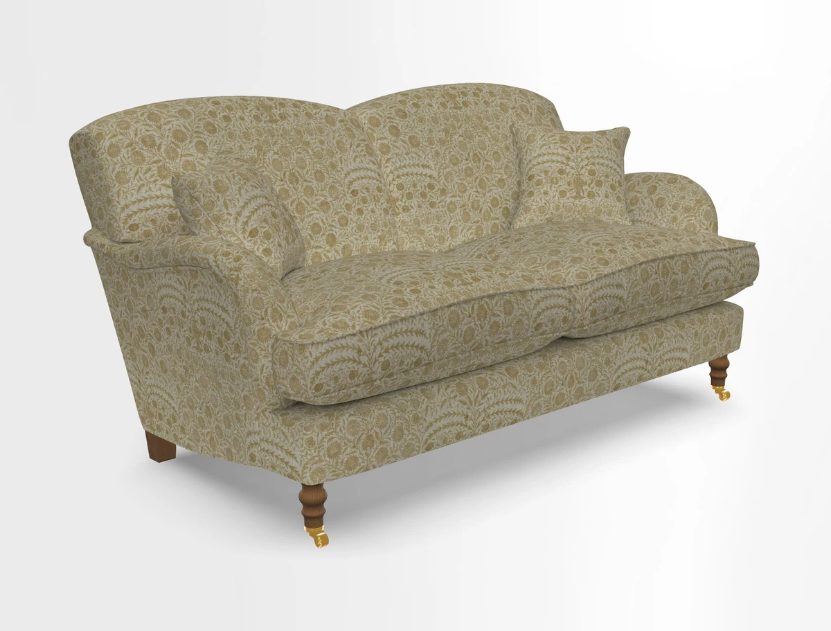 Kentwell 3 Seater 2 Hump Sofa in RHS Botanicals Henry Moon Lions Tail Teal