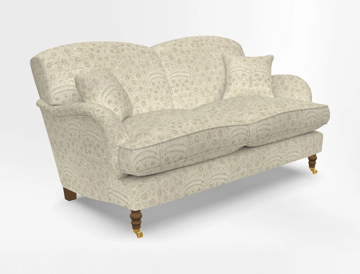Kentwell 3 Seater 2 Hump Sofa in RHS Botanicals Henry Moon Lions Tail Teal