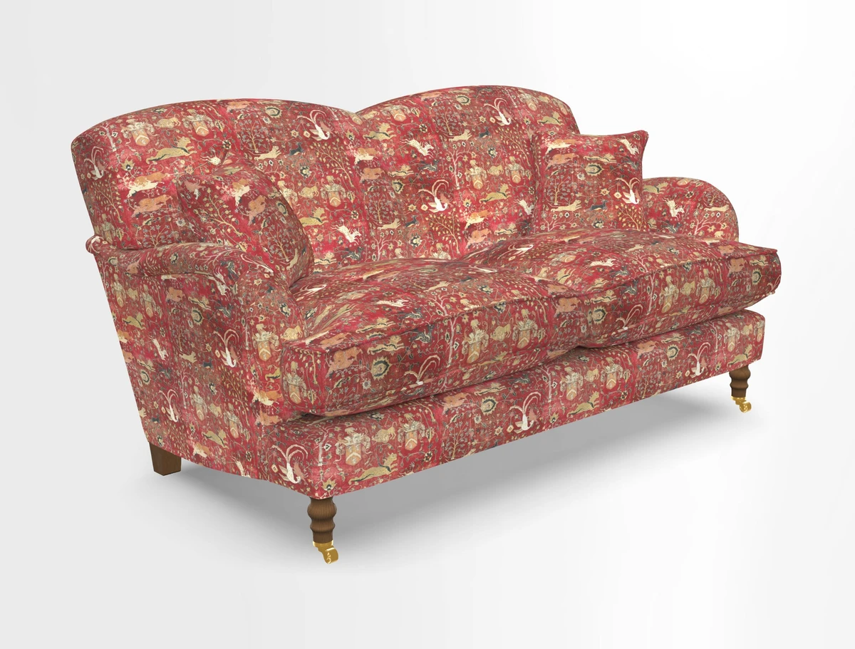 Kentwell 3 Seater 2 Hump Sofa in RHS Botanicals Henry Moon Lions Tail Teal