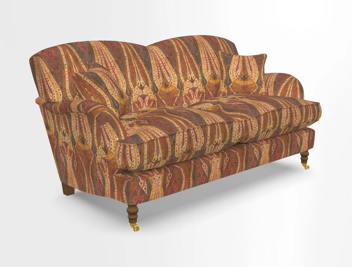 Kentwell 3 Seater 2 Hump Sofa in RHS Botanicals Henry Moon Lions Tail Teal