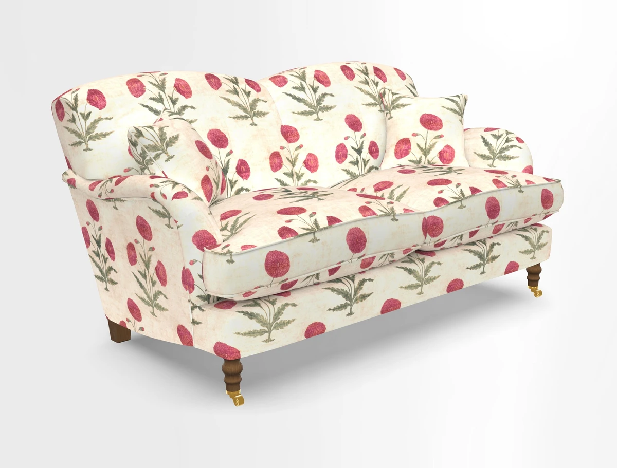 Kentwell 3 Seater 2 Hump Sofa in RHS Botanicals Henry Moon Lions Tail Teal