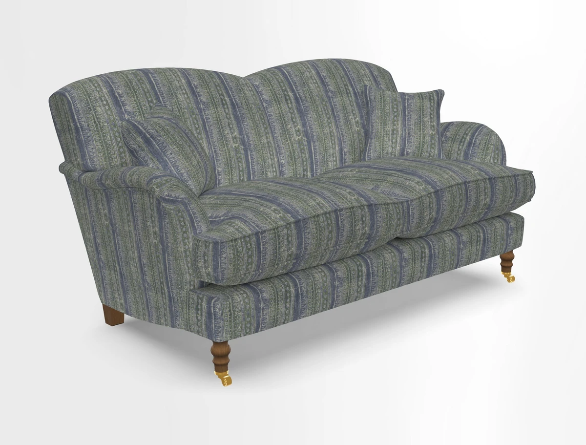 Kentwell 3 Seater 2 Hump Sofa in RHS Botanicals Henry Moon Lions Tail Teal