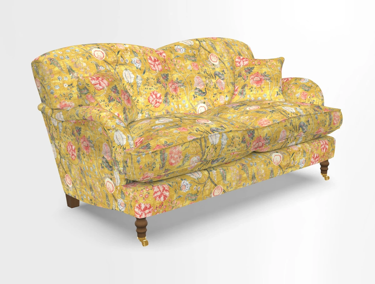 Kentwell 3 Seater 2 Hump Sofa in RHS Botanicals Henry Moon Lions Tail Teal