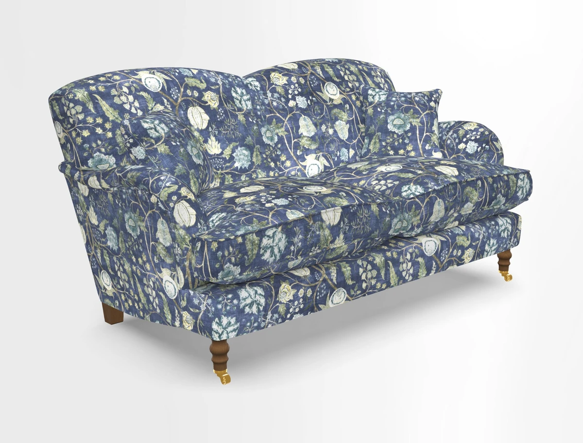 Kentwell 3 Seater 2 Hump Sofa in RHS Botanicals Henry Moon Lions Tail Teal