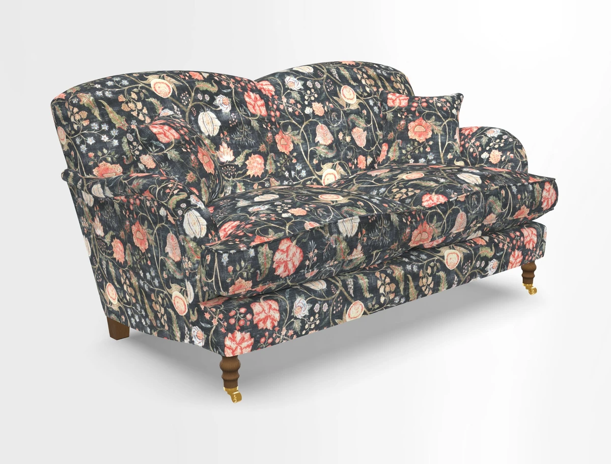 Kentwell 3 Seater 2 Hump Sofa in RHS Botanicals Henry Moon Lions Tail Teal