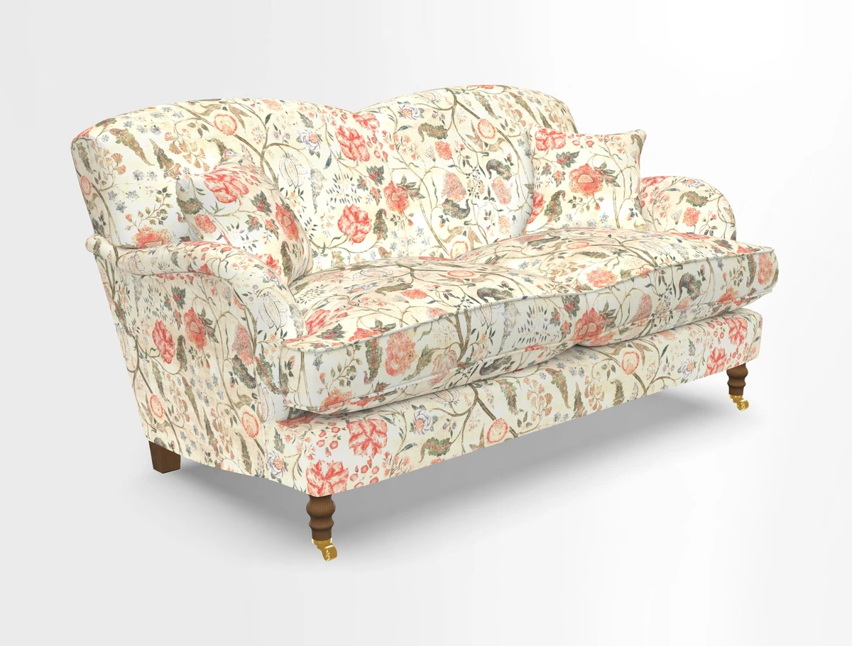 Kentwell 3 Seater 2 Hump Sofa in RHS Botanicals Henry Moon Lions Tail Teal