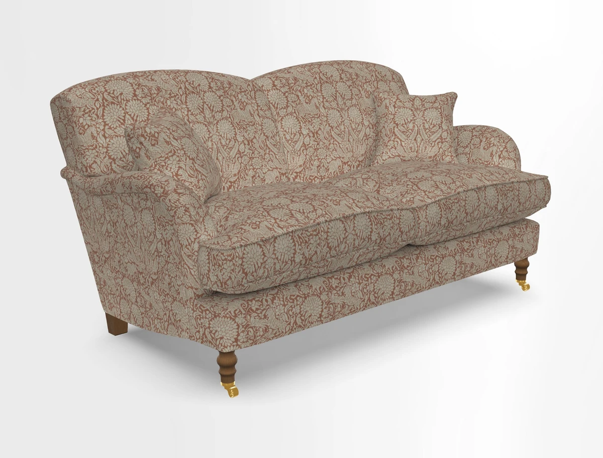 Kentwell 3 Seater 2 Hump Sofa in RHS Botanicals Henry Moon Lions Tail Teal