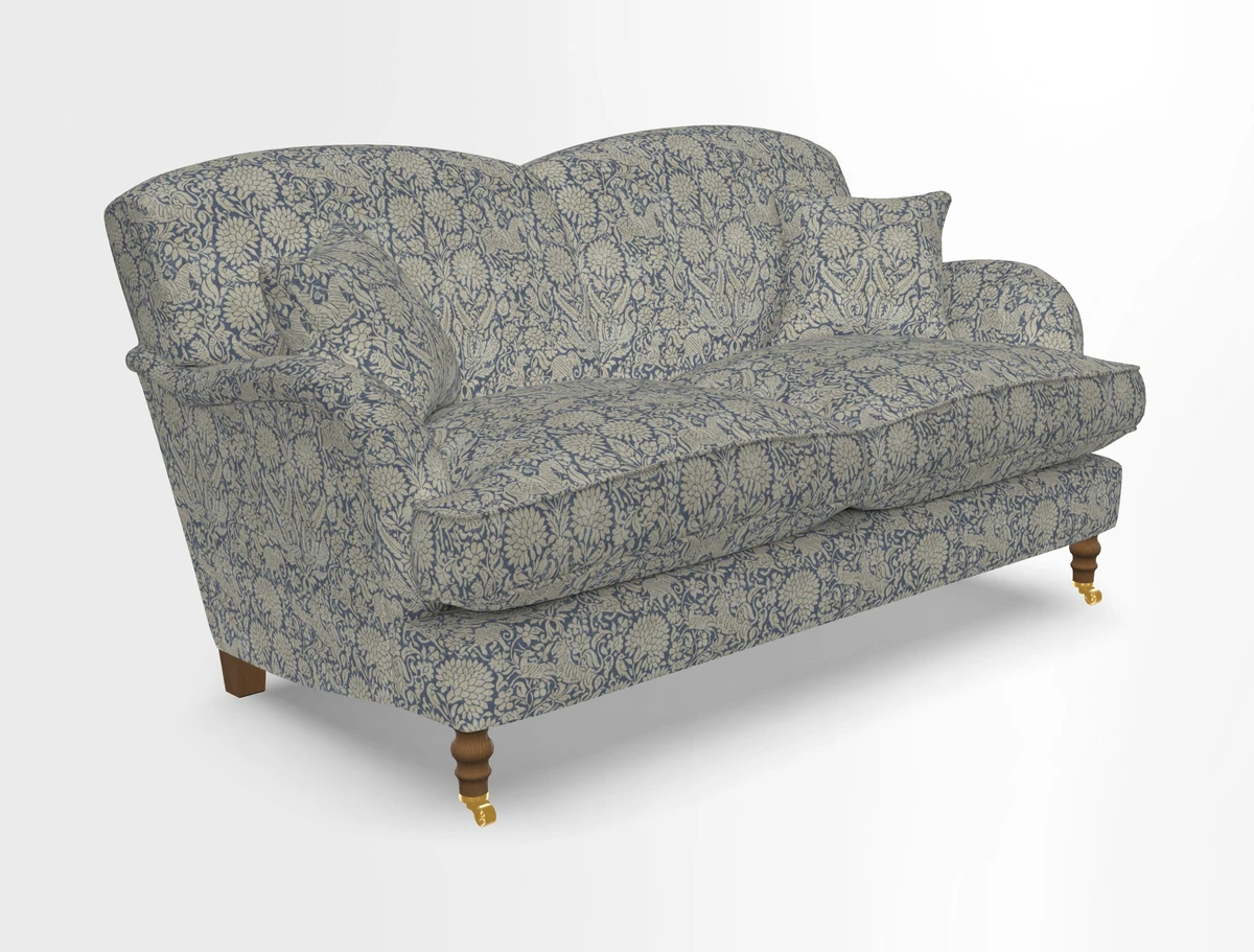 Kentwell 3 Seater 2 Hump Sofa in RHS Botanicals Henry Moon Lions Tail Teal