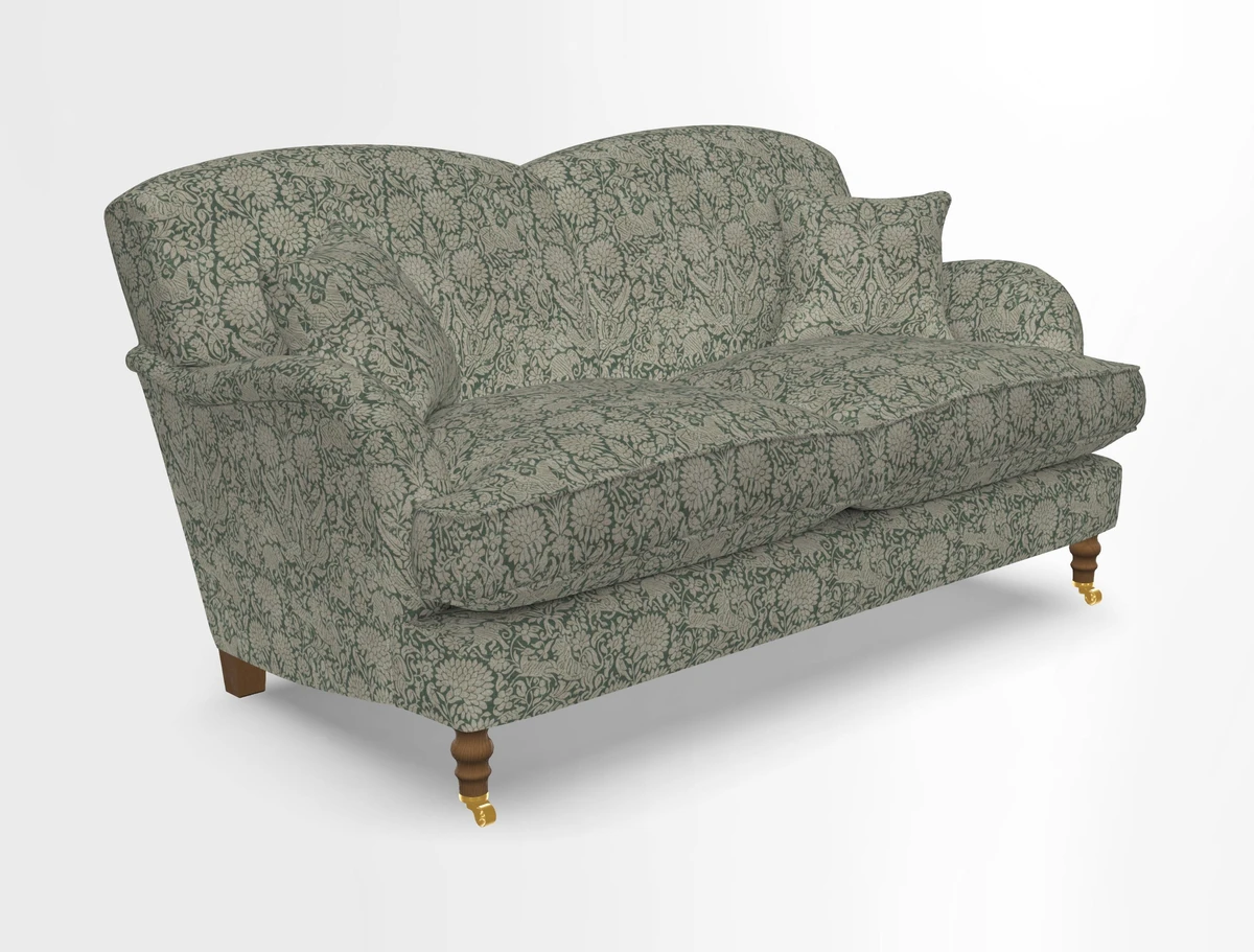 Kentwell 3 Seater 2 Hump Sofa in RHS Botanicals Henry Moon Lions Tail Teal