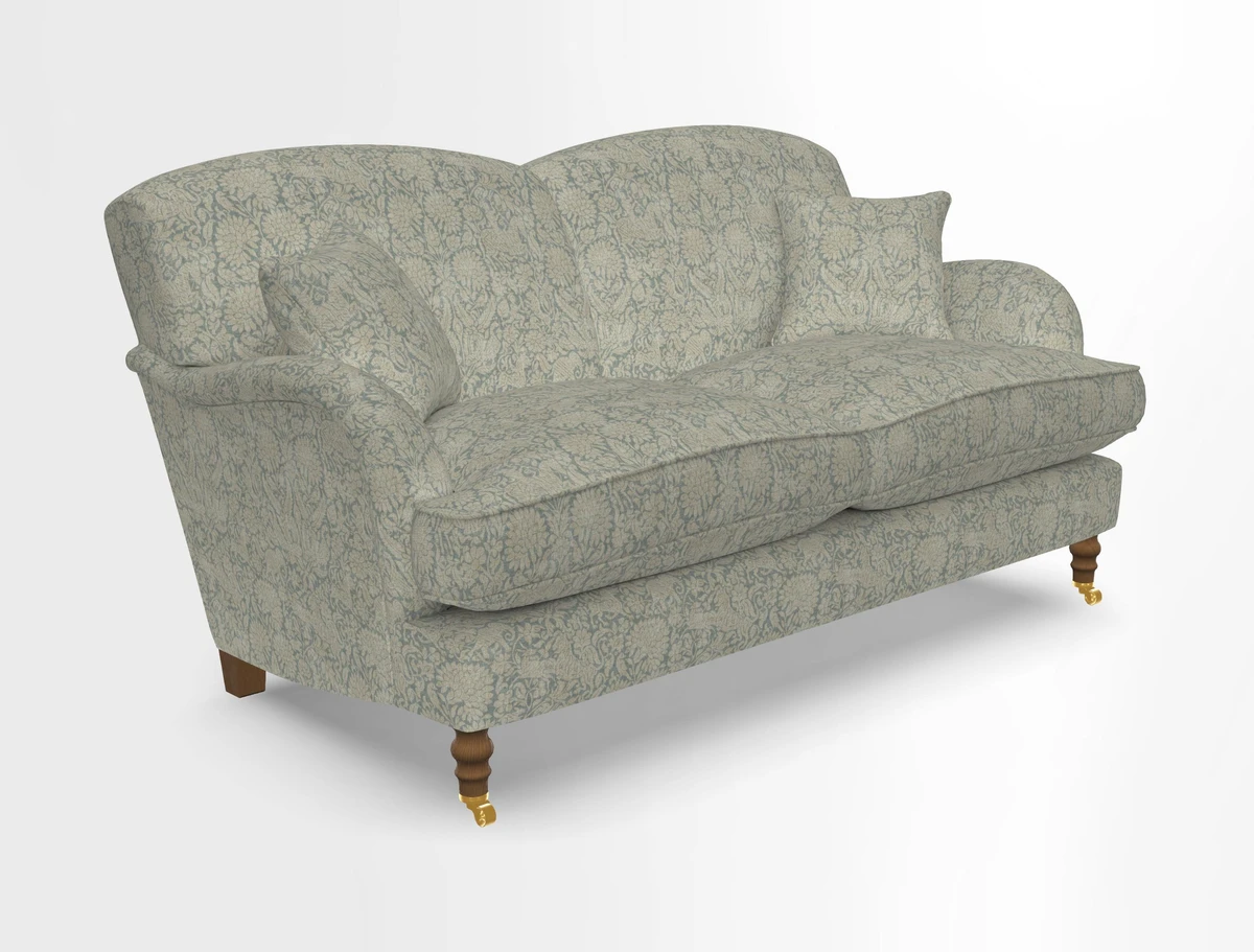 Kentwell 3 Seater 2 Hump Sofa in RHS Botanicals Henry Moon Lions Tail Teal