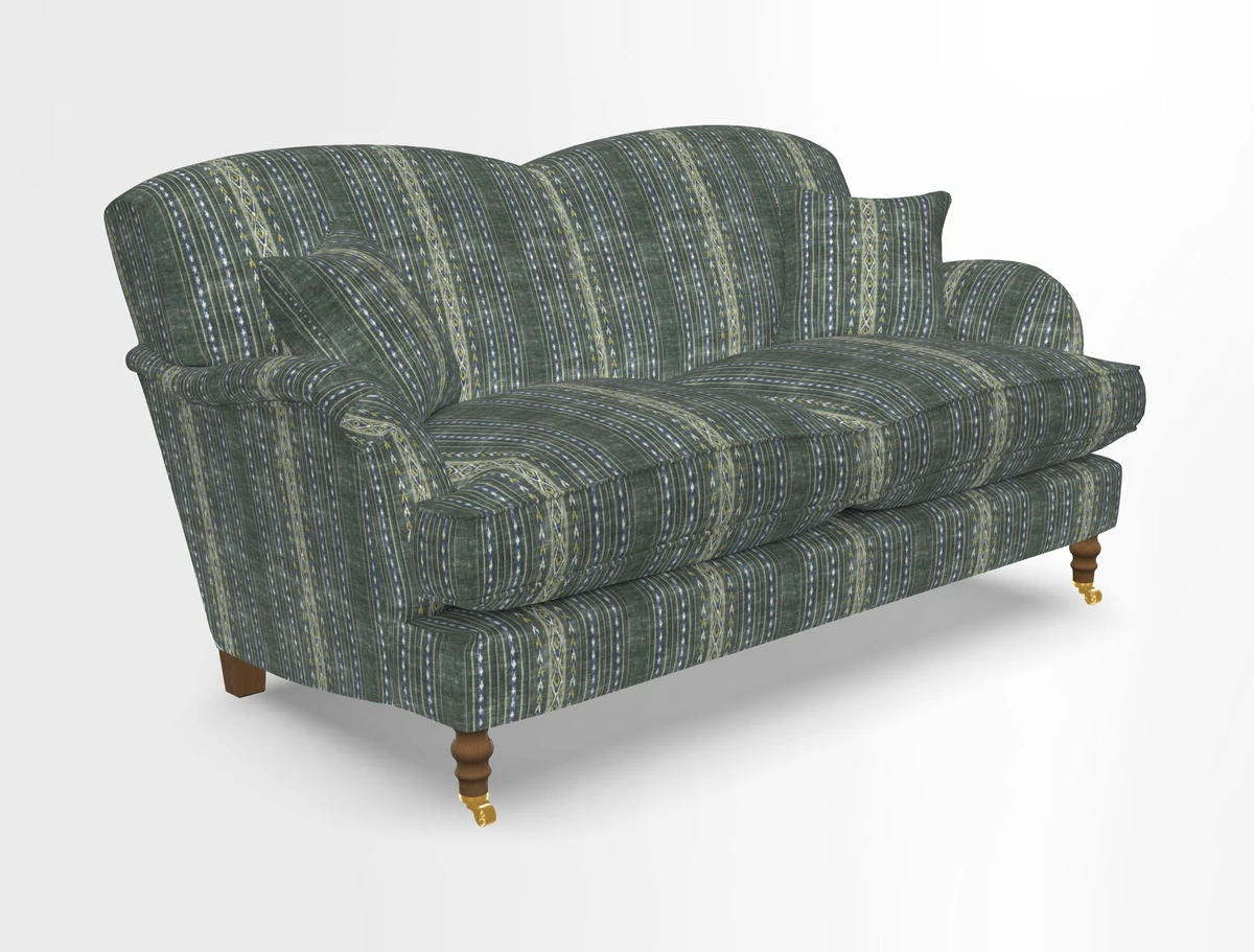 Kentwell 3 Seater 2 Hump Sofa in RHS Botanicals Henry Moon Lions Tail Teal