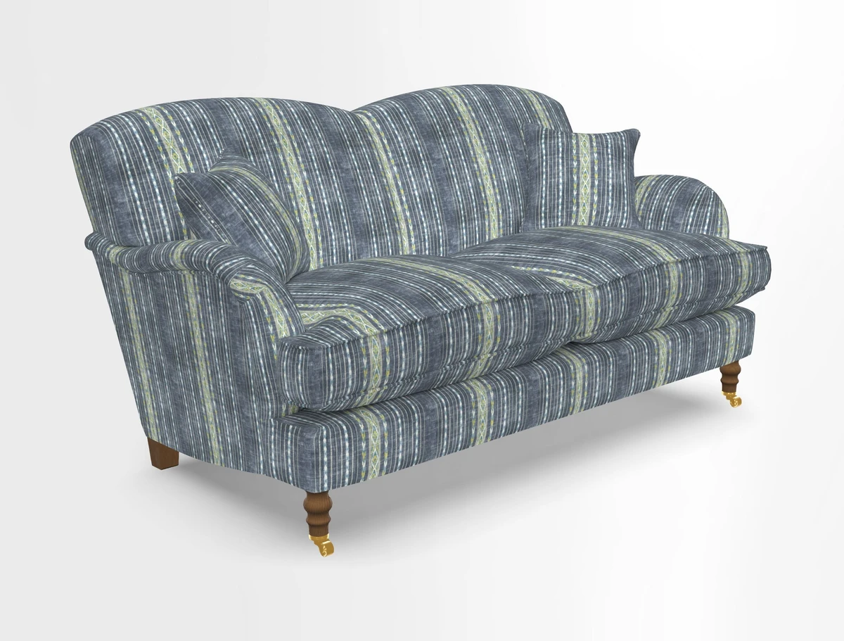 Kentwell 3 Seater 2 Hump Sofa in RHS Botanicals Henry Moon Lions Tail Teal