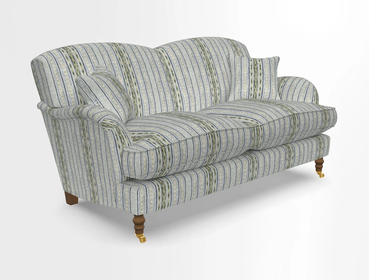 Kentwell 3 Seater 2 Hump Sofa in RHS Botanicals Henry Moon Lions Tail Teal