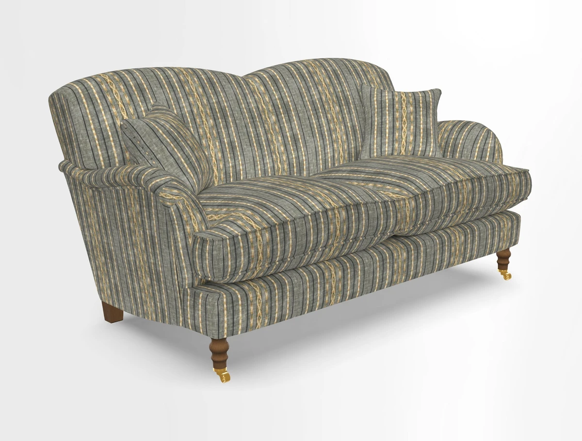 Kentwell 3 Seater 2 Hump Sofa in RHS Botanicals Henry Moon Lions Tail Teal