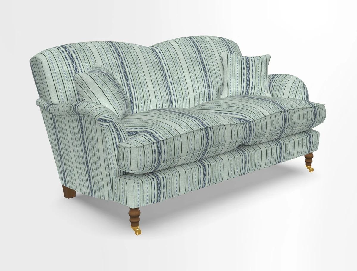 Kentwell 3 Seater 2 Hump Sofa in RHS Botanicals Henry Moon Lions Tail Teal