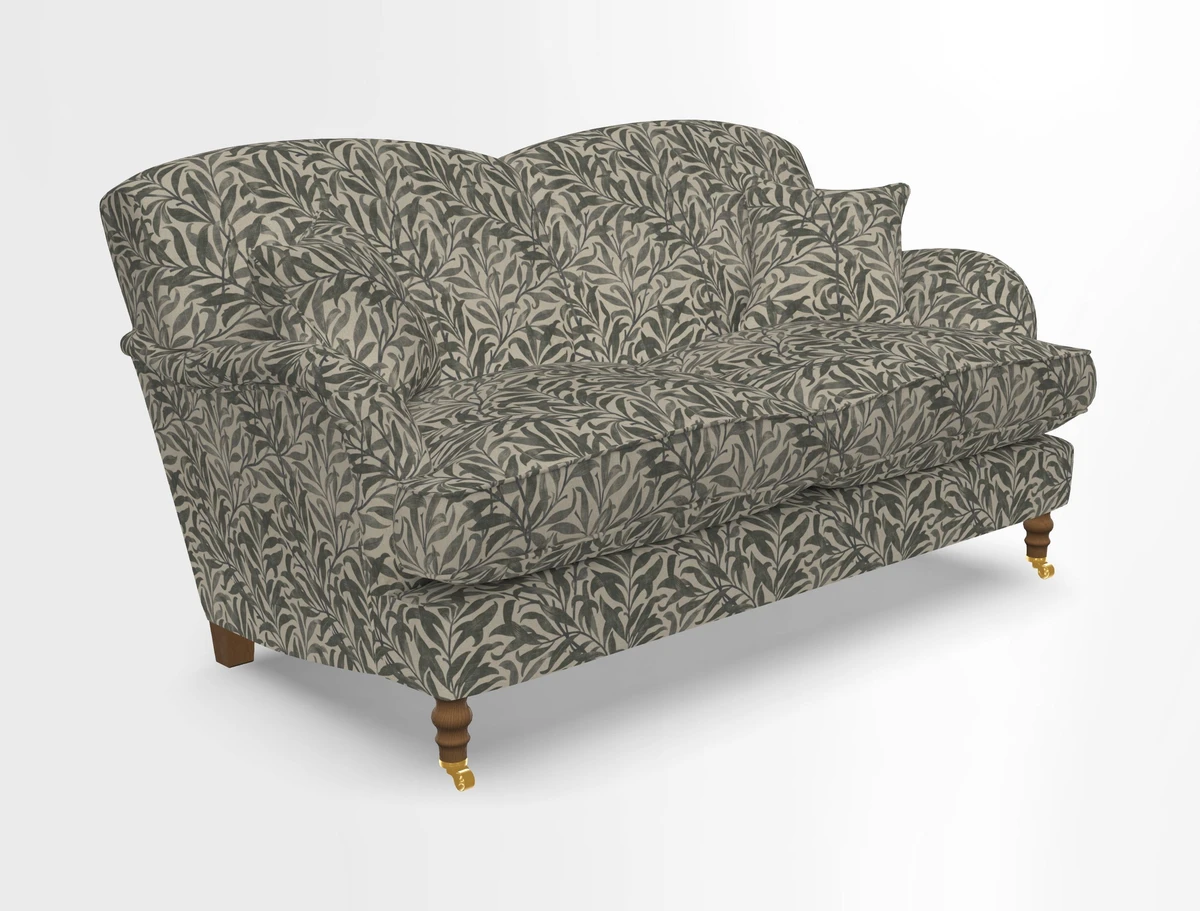 Kentwell 3 Seater 2 Hump Sofa in RHS Botanicals Henry Moon Lions Tail Teal
